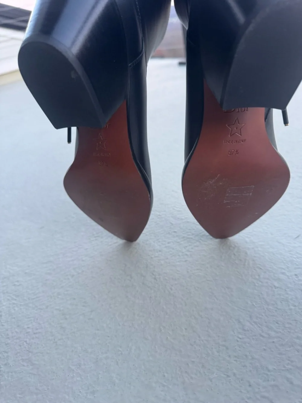 Dior Black Leather Western Ankle Boots with White Star - Picture 5 of 8